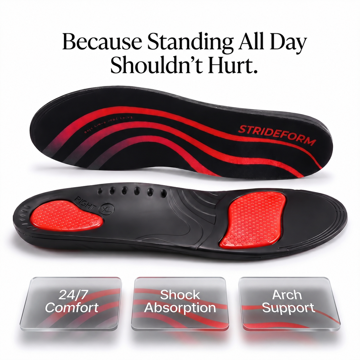 StrideForm™ Orthotic Support Insoles