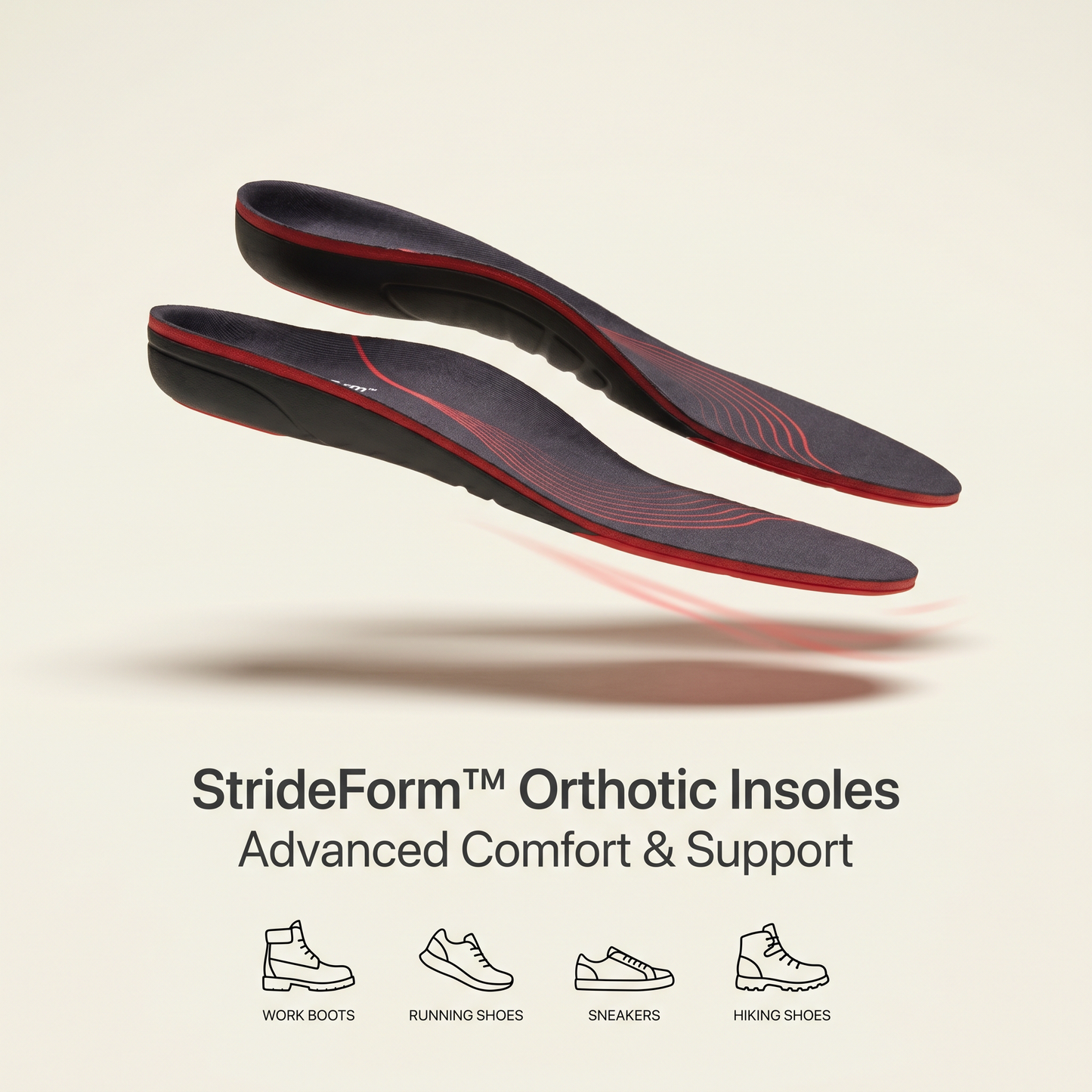 StrideForm™ Orthotic Support Insoles